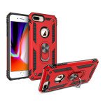 Wholesale iPhone 8 Plus / 7 Plus Tech Armor Ring Grip Case with Metal Plate (Red)